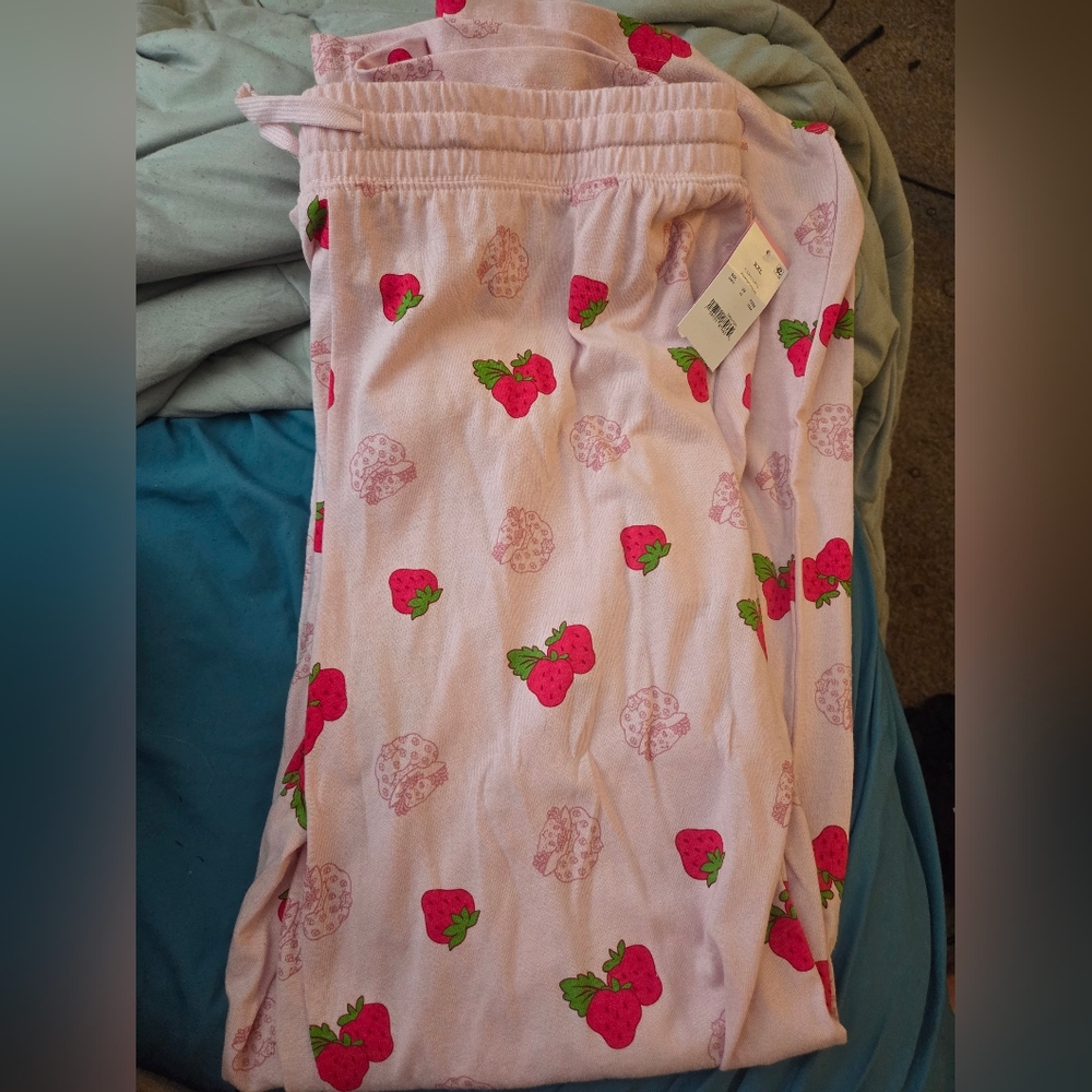 Cute Strawberry Shortcake Cozy Graphic Pajama Pants